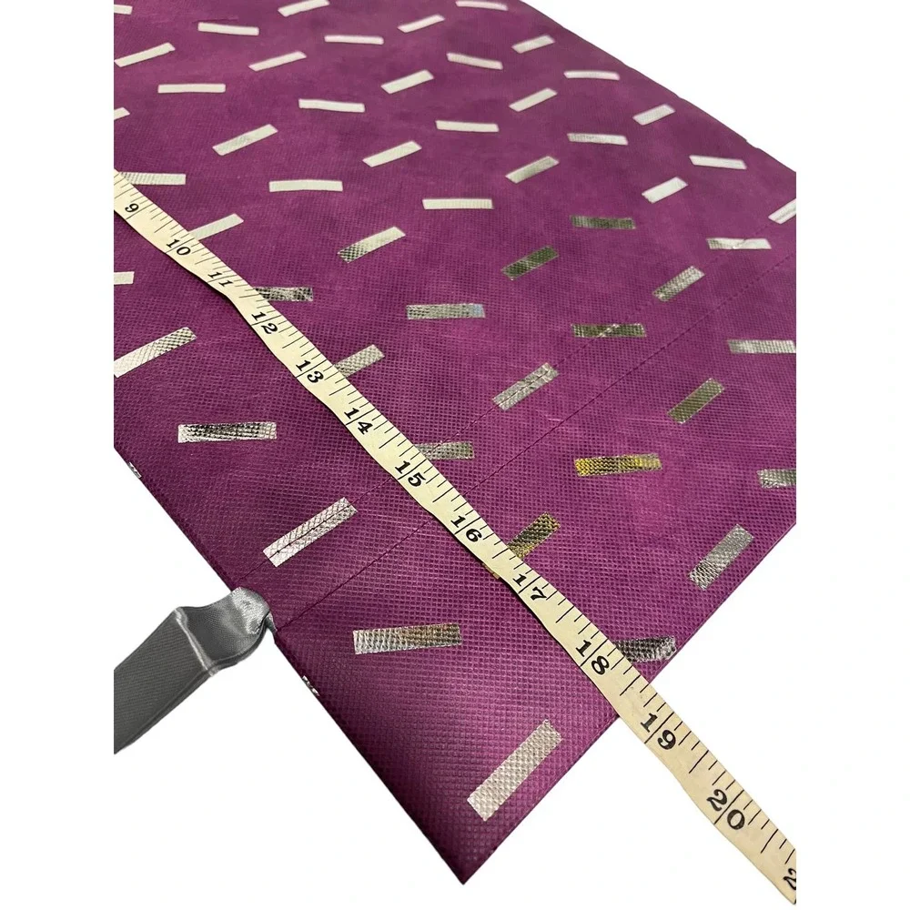 25 x Large 18" Purple Fabric Gift Bags w/ Silver Ribbon | Christine Taylor CTC - Picture 3 of 13